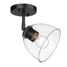  6958-SF BLK-BLK-CLR - Roxie Semi-Flush in Matte Black with Matte Black Accents and Clear Glass Shade